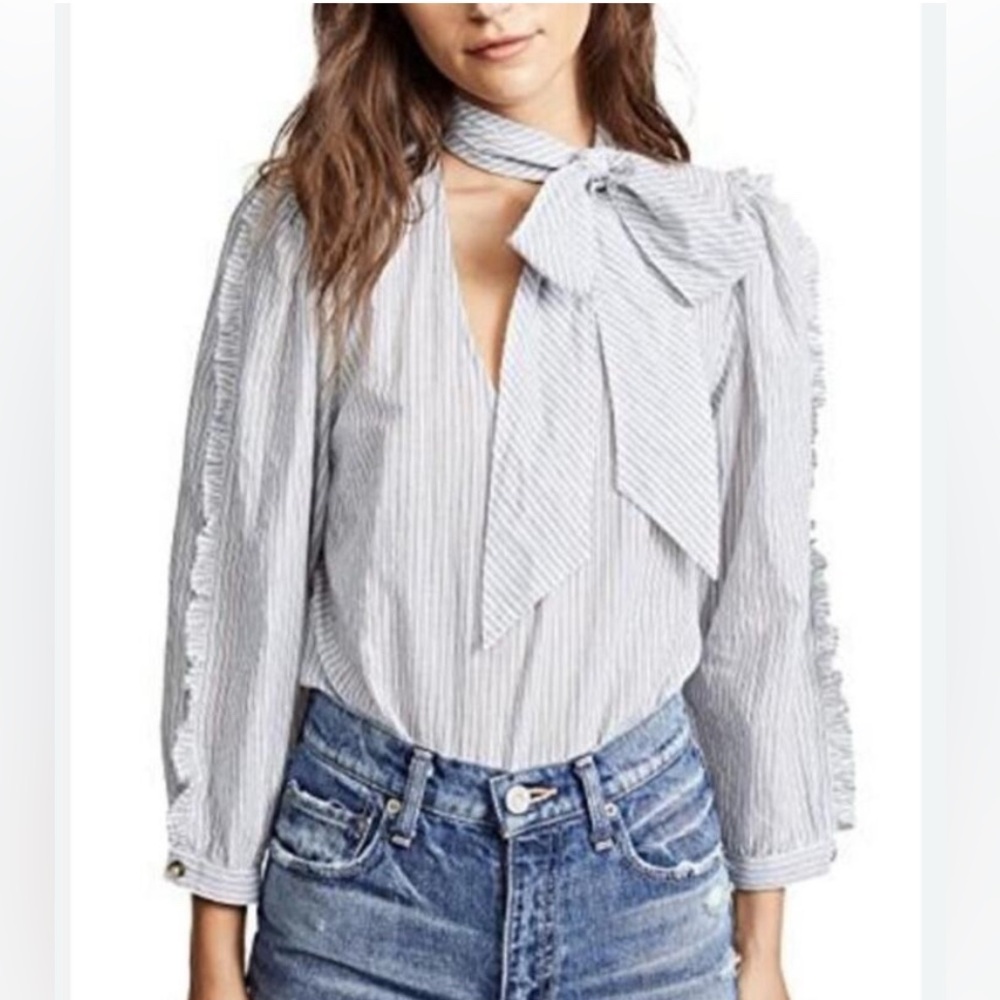 Ulla Johnson Blue Striped Blouse